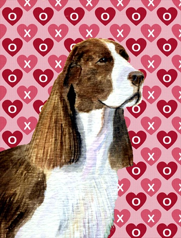 Springer Spaniel Hearts Love And Valentines Day Flag Canvas- House Size