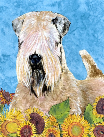 28 x 40 In. Wheaten Terrier Soft Coated Flag Canvas, House Size