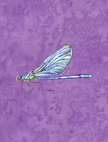 Dragonfly On Purple Flag Canvas- House Size