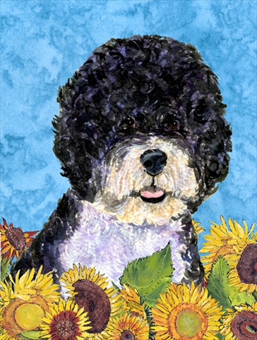 Picture of Carolines Treasures SS4124CHF 28 x 40 In. Portuguese Water Dog Flag Canvas- House Size