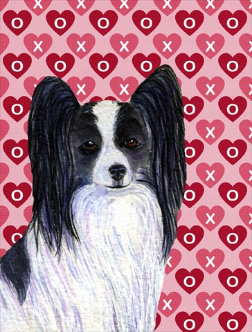 Papillon Hearts Love Valentines Day Flag Canvas- House Size