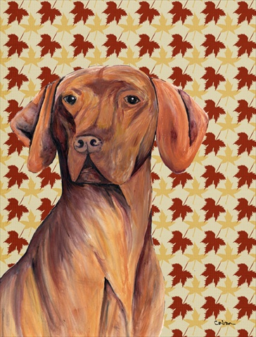 Vizsla Fall Leaves Portrait Flag Canvas- House Size