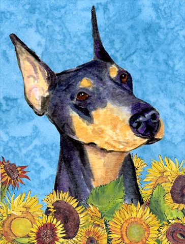 Picture of Carolines Treasures SS4128CHF 28 x 40 In. Doberman Flag Canvas- House Size