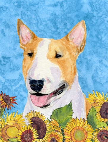 Picture of Carolines Treasures SS4129CHF 28 x 40 In. Bull Terrier Flag Canvas- House Size