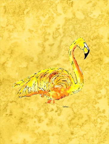 Flamingo On Yellow Flag Canvas- House Size