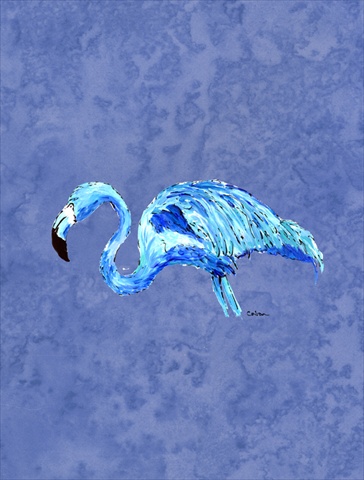 Flamingo On Slate Blue Flag Canvas- House Size - Slate Blue - 28 x 40 In.
