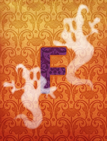 28 x 40 In. Halloween Ghost Letter F Monogram Initial Flag Canvas, House Size