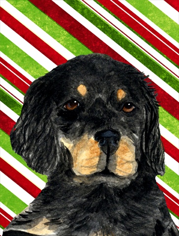 Picture of Carolines Treasures SS4584CHF 28 x 40 In. Gordon Setter Candy Cane Holiday Christmas Flag Canvas- House Size
