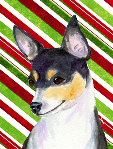 Picture of Carolines Treasures SS4587CHF 28 x 40 In. Chihuahua Candy Cane Holiday Christmas Flag Canvas- House Size