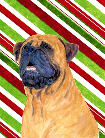 Picture of Carolines Treasures SS4589CHF 28 x 40 In. Mastiff Candy Cane Holiday Christmas Flag Canvas- House Size