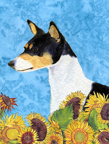 Picture of Carolines Treasures SS4147CHF 28 x 40 In. Basenji Flag Canvas- House Size