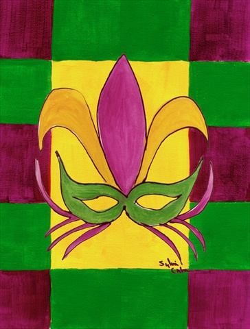 28 x 40 In. Mardi Gras Flag Canvas, House Size