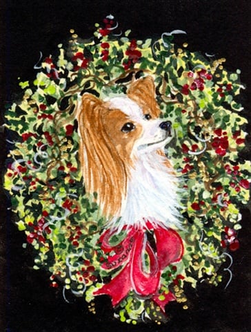 11 x 15 In. Christmas Wreath Papillon Flag, Garden Size