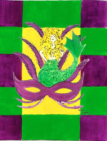 Mardi Gras Flag Canvas- House Size