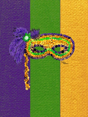 11 x 15 In. Mardi Gras Mask Flag, Garden Size