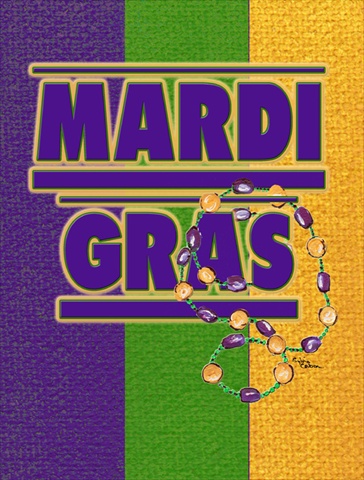 8363CHF 28 x 40 In. Mardi Gras Flag Canvas- House Size