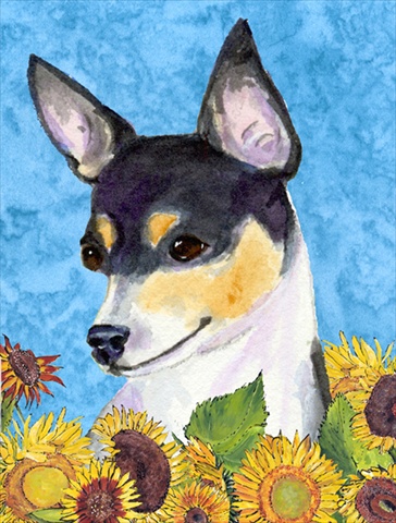 Picture of Carolines Treasures SS4151CHF 28 x 40 In. Fox Terrier Flag Canvas- House Size