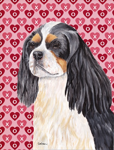 Cavalier Spaniel Hearts Love And Valentines Day Flag Canvas- House Size
