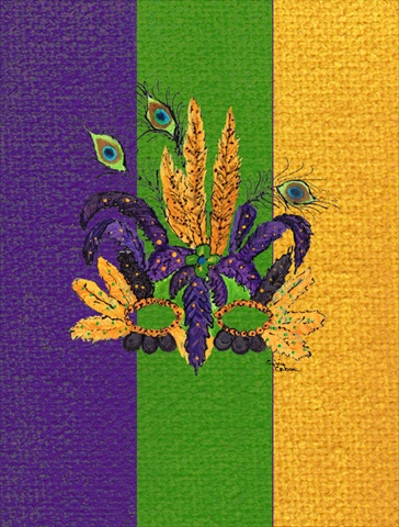 Mardi Gras Mask Flag Canvas- House Size
