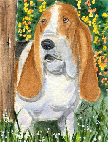 Picture of Carolines Treasures SS8964CHF 28 x 40 In. Basset Hound Flag Canvas- House Size