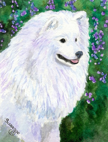 Picture of Carolines Treasures SS8965CHF 28 x 40 In. American Eskimo Flag Canvas- House Size