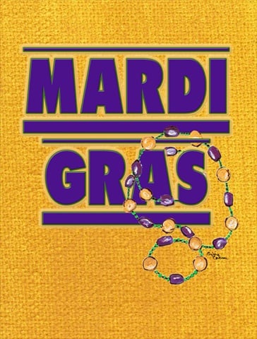 Mardi Gras Flag Canvas - Mardi Gras - 28 x 40 In.
