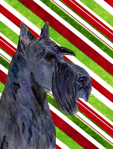 Picture of Carolines Treasures SS4598CHF 28 x 40 In. Scottish Terrier Candy Cane Holiday Christmas Flag Canvas- House Size