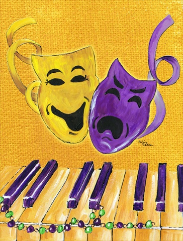 28 x 40 In. Mardi Gras Flag Canvas, House Size