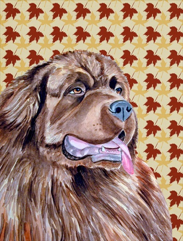 11 x 15 In. Newfoundland Fall Leaves Portrait Flag, Garden Size