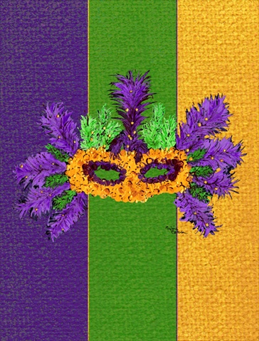 28 x 40 In. Mardi Gras Flag Canvas, House Size