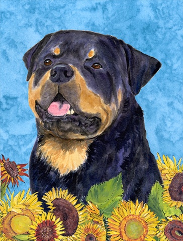 Picture of Carolines Treasures SS4158CHF 28 x 40 In. Rottweiler Flag Canvas- House Size