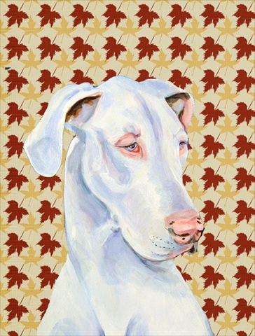 11 x 15 In. Great Dane Fall Leaves Portrait Flag, Garden Size