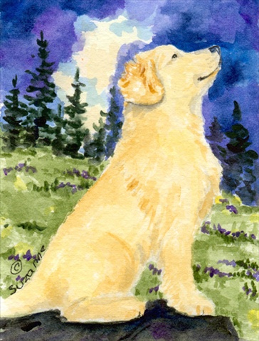 Picture of Carolines Treasures SS8977CHF 28 x 40 In. Golden Retriever Flag Canvas- House Size