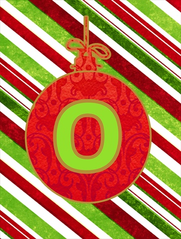 Christmas Ornament Holiday Letter O Monogram Initial Flag - House Size