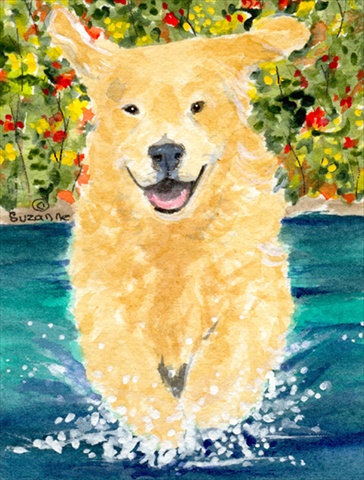 28 x 40 In. Golden Retriever Flag Canvas, House Size