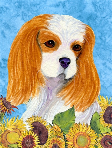 Picture of Carolines Treasures SS4161CHF 28 x 40 In. Cavalier Spaniel Flag Canvas- House Size