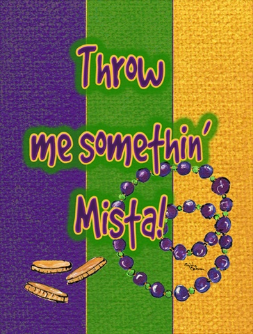 Mardi Gras Flag Canvas- House Size