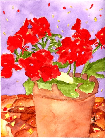 28 x 40 In. Flower - Geranium Flag Canvas, House Size