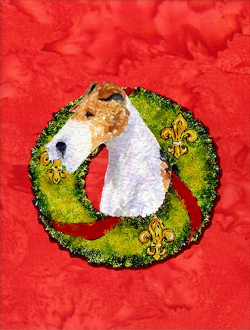 Picture of Carolines Treasures SS4168CHF 28 x 40 In. Fox Terrier Flag Canvas- House Size