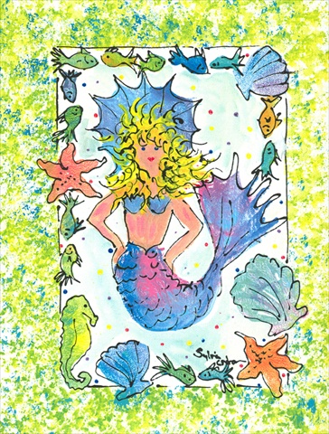 28 x 40 In. Mermaid Flag Canvas, House Size