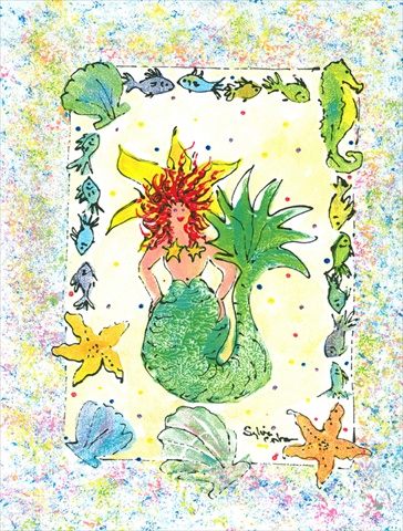 28 x 40 In. Mermaid Flag Canvas- House Size
