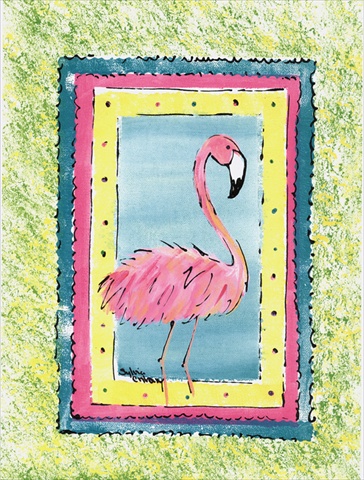 Flamingo Flag Canvas - House Size