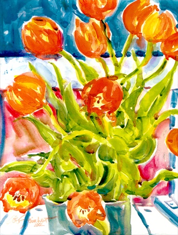 Flowers - Tulips Flag Canvas- House Size