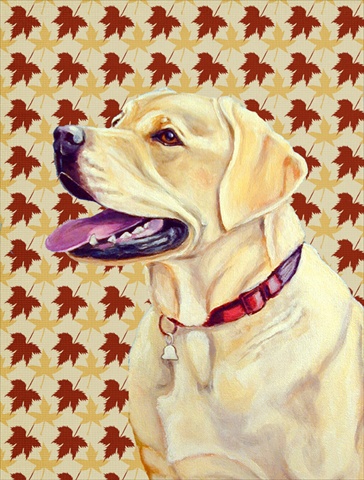11 x 15 In. Labrador Fall Leaves Portrait Flag, Garden Size
