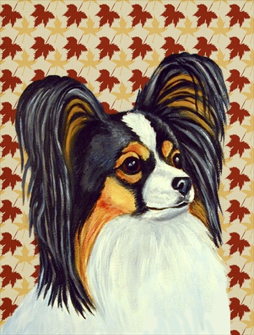 11 x 15 In. Papillon Fall Leaves Portrait Flag, Garden Size