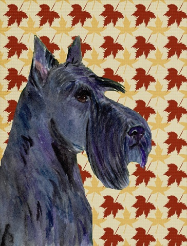 Scottish Terrier Fall Leaves Portrait Flag- Garden Size