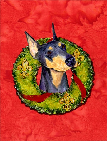 Picture of Carolines Treasures SS4184CHF 28 x 40 In. Doberman Flag Canvas- House Size