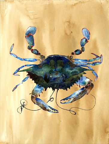 28 x 40 in. Crab Flag Canvas House Size