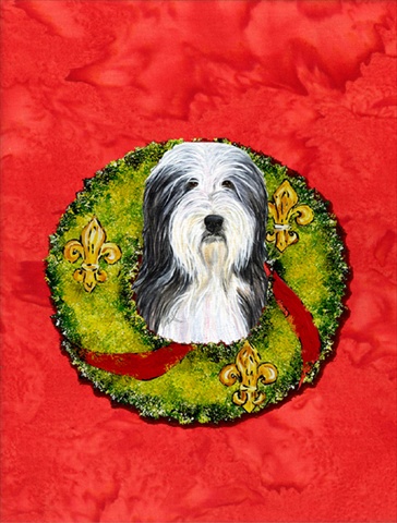 Bearded Collie Flag Canvas House Size