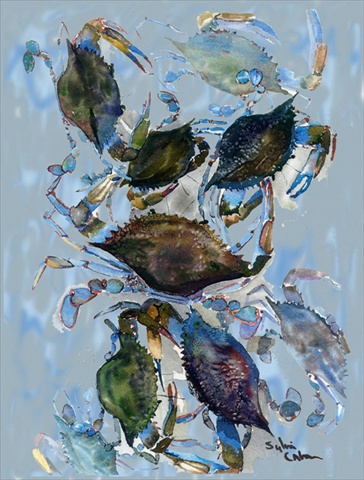 11 x 15 in. Crab Flag Garden Size